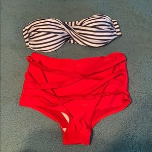 Red White Blue Two Piece Bathing Suit